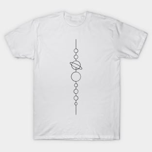 Solar System Aligned | One Line Drawing | One Line Art | Minimal | Minimalist T-Shirt